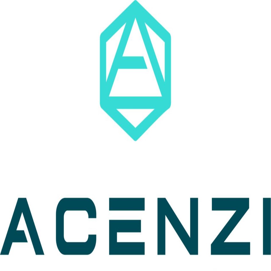 Logo da marca Acenzi, registrada com A Dama das Marcas